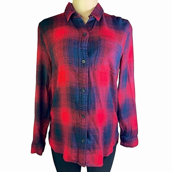 Madewell Ex-Boyfriend plaid Shirt. - Picture 4 of 7